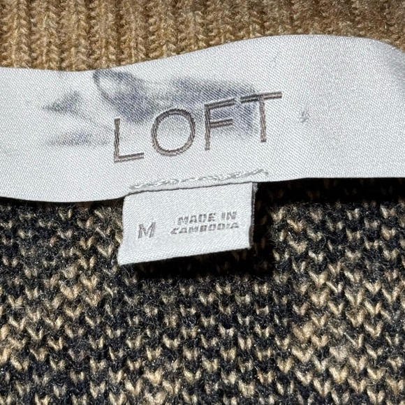 LOFT Knit Sweater Dress medium Leopard Print crew Neck Y2K Fall Autumn NWOT - Picture 13 of 13